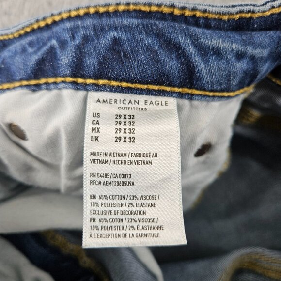 American Eagle Jeans Mens 29x32 Blue Slim Straight Next Level Flex Denim Pants - Picture 5 of 16